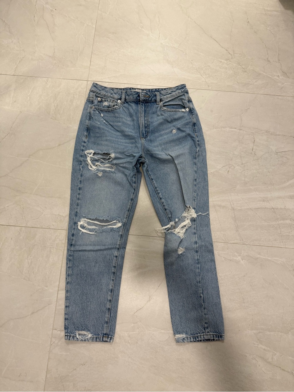 Garage Light Blue Distressed Boyfriend Jeans